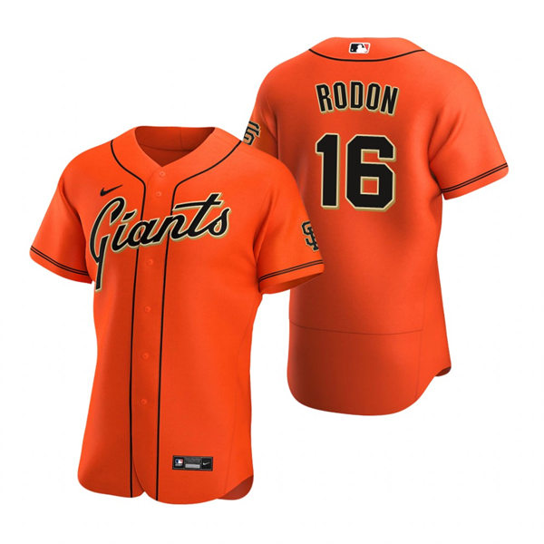 Mens San Francisco Giants #16 Carlos Rodon Nike Orange Alternate Flexbase Player Jersey