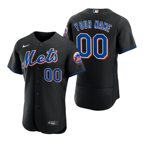 Men's New York Mets Custom Nike 2022 Black Alternate Jersey