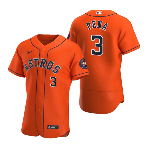 Mens Houston Astros #3 Jeremy Pena Nike Orange Alternate Flexbase Player Jersey