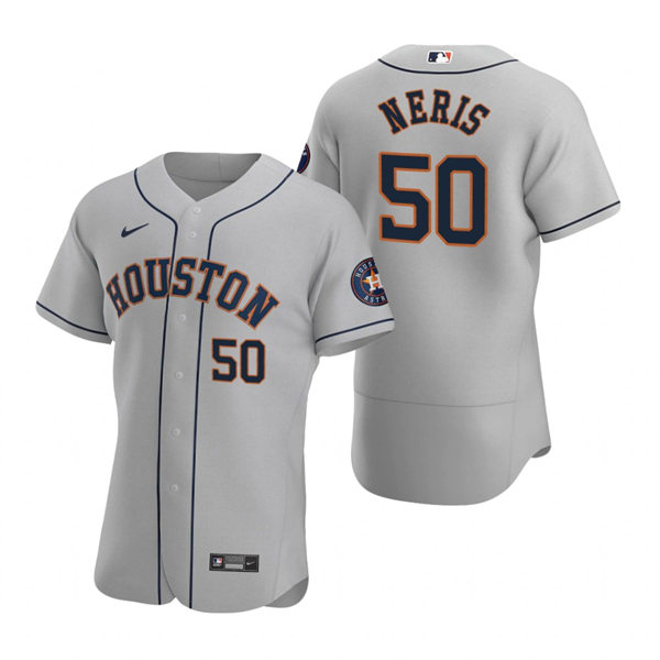 Mens Houston Astros #50 Hector Neris Nike Gray Road Flexbase Player Jersey