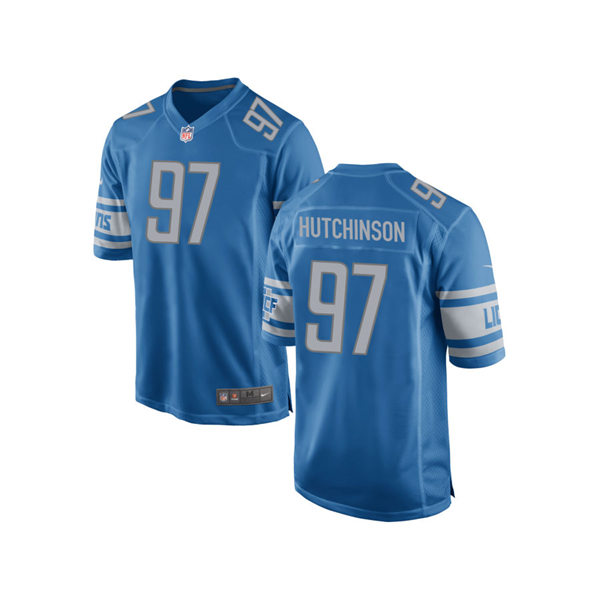 Men's Detroit Lions #97 Aidan Hutchinson Nike Blue Vapor Untouchable Limited Jersey