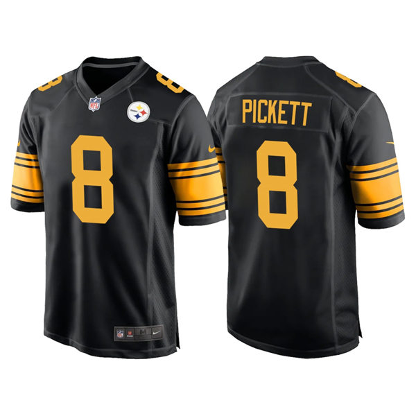Men's Pittsburgh Steelers #8 Kenny Pickett Nike Black Color Rush Vapor Untouchable Jersey