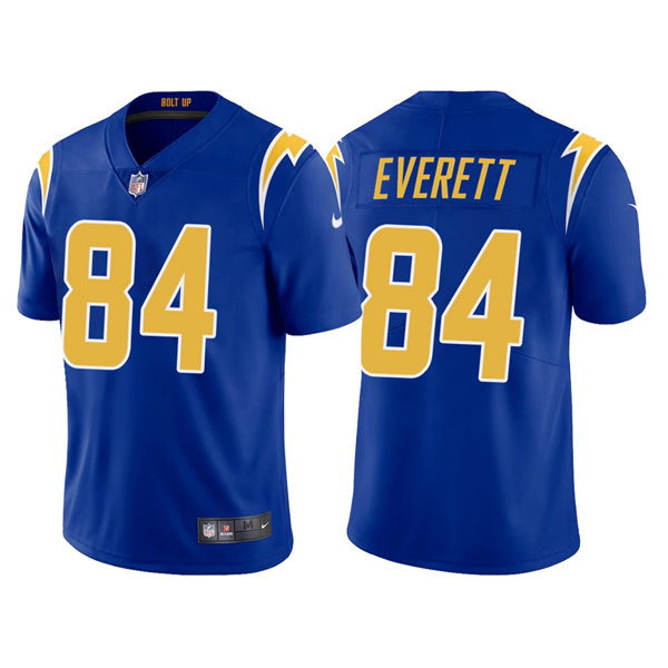 Mens Los Angeles Chargers #84 Gerald Everett Nike Royal Gold 2nd Alternate Vapor Limited Jersey