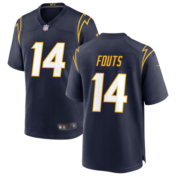 Mens Los Angeles Chargers Retired Player #14 Dan Fouts Nike Navy Alternate Vapor Limited Jersey