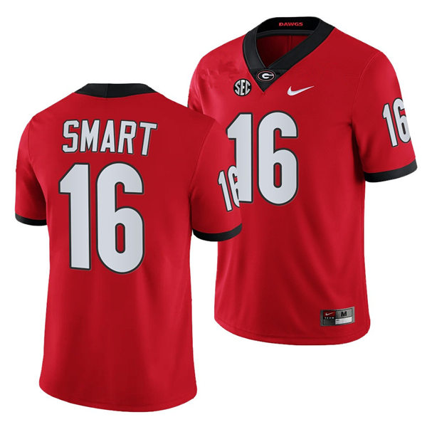 Mens Georgia Bulldogs #16 Kirby Smart Nike Red Home College Football Game jersey