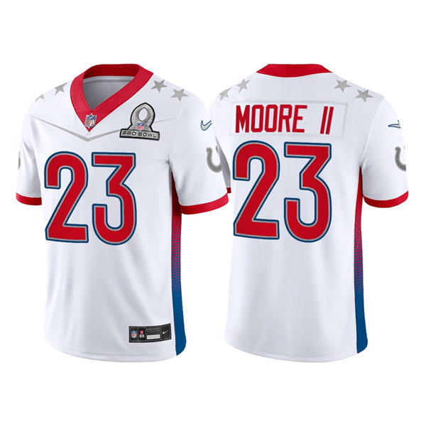 Mens Indianapolis Colts #23 Kenny Moore II White 2022 AFC Pro Bowl Game Jersey