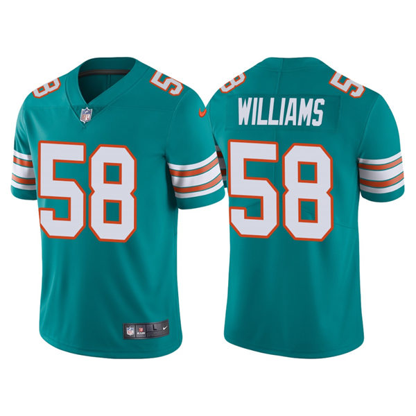 Mens Miami Dolphins #58 Connor Williams Nike Aqua Retro Alternate Vapor Limited Jersey