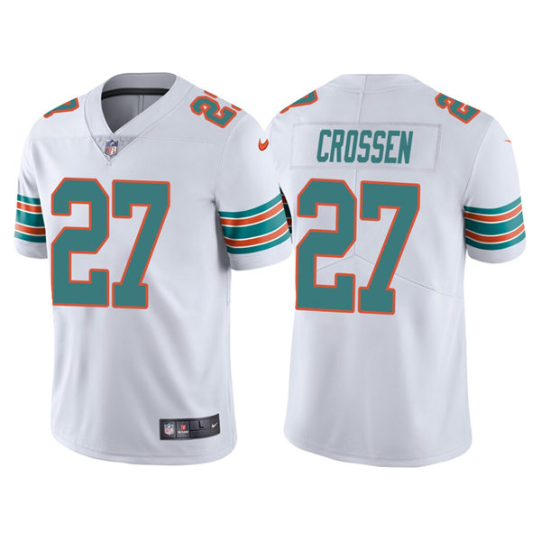 Mens Miami Dolphins #27 Keion Crossen Nike White Retro Alternate Vapor Limited Jersey