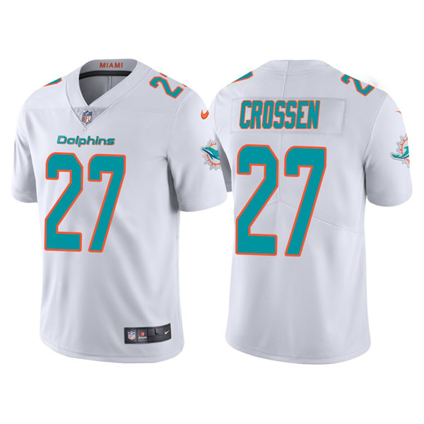 Mens Miami Dolphins #27 Keion Crossen Nike White Vapor Limited Player Jersey
