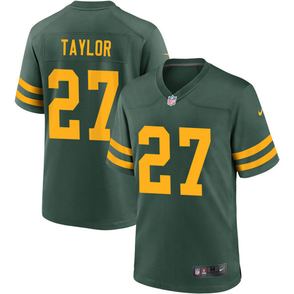 Mens Green Bay Packers #27 Patrick Taylor Nike 2021 Green Alternate Retro 1950s Throwback Jersey