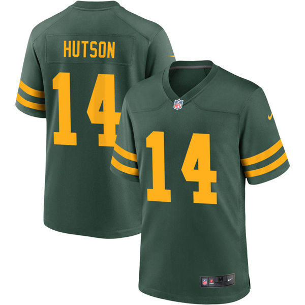 Mens Green Bay Packers Retired Player #14 Don Hutson Nike 2021 Green Alternate Retro 1950s Throwback Jersey