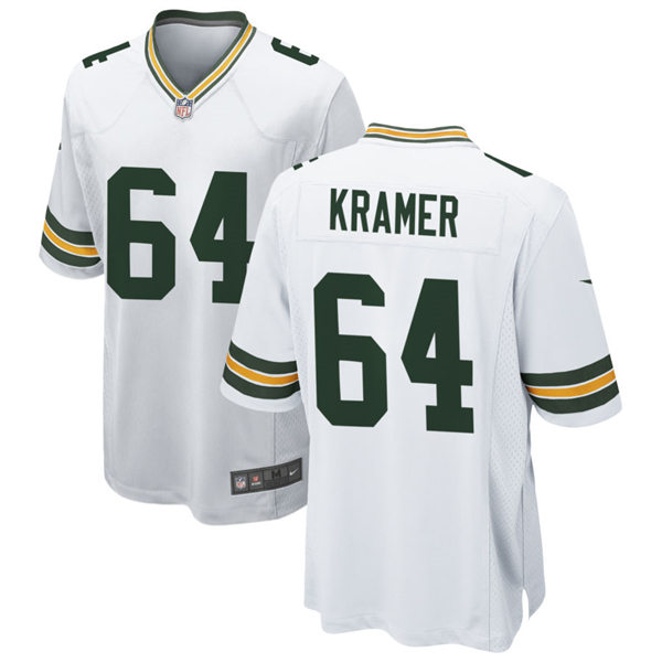 Mens Green Bay Packers Retired Player #64 Jerry Kramer Nike White Vapor Limited Player Jersey