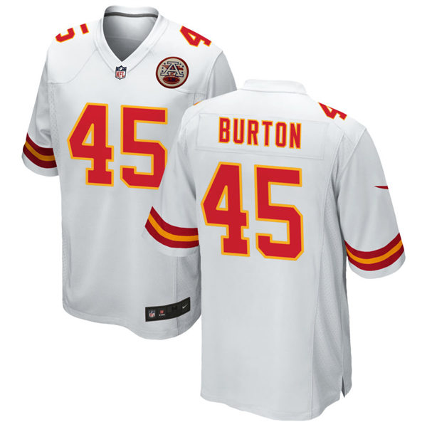 Men's Kansas City Chiefs #45 Michael Burton Nike White Vapor Untouchable Limited Jersey