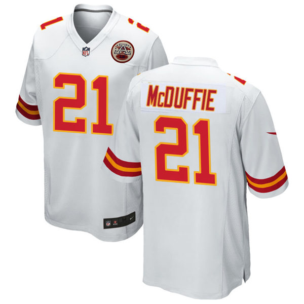 Men's Kansas City Chiefs #21 Trent McDuffie Nike White Vapor Untouchable Limited Jersey