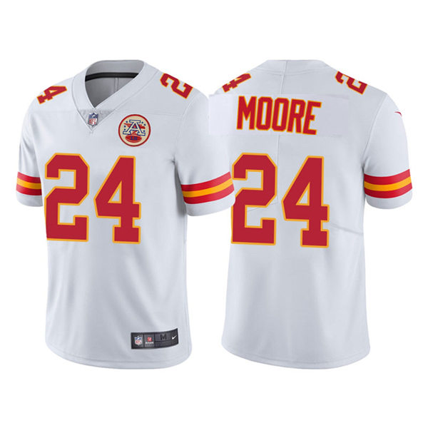 Men's Kansas City Chiefs #24 Skyy Moore Nike White Vapor Untouchable Limited Jersey
