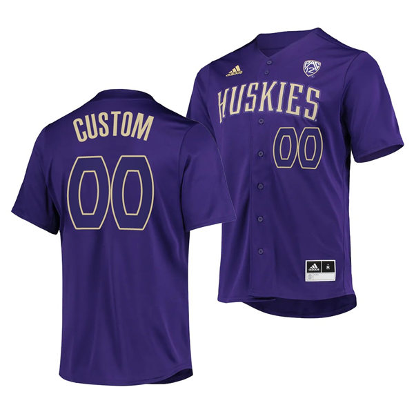 Mens Youth Washington Huskies Custom Adidas 2022 Purple College Baseball Jersey