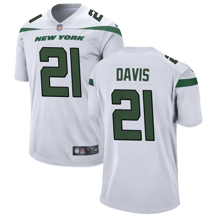 Mens New York Jets #21 Ashtyn Davis Nike White Vapor Limited Jersey