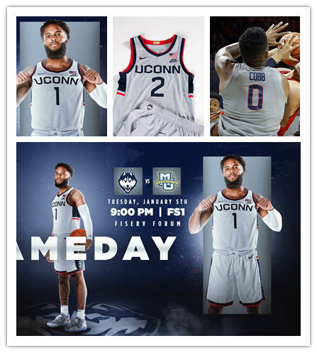 Mens Youth UConn Huskies Custom Nike 2021 Grey Uconn College Basketball Game Jersey