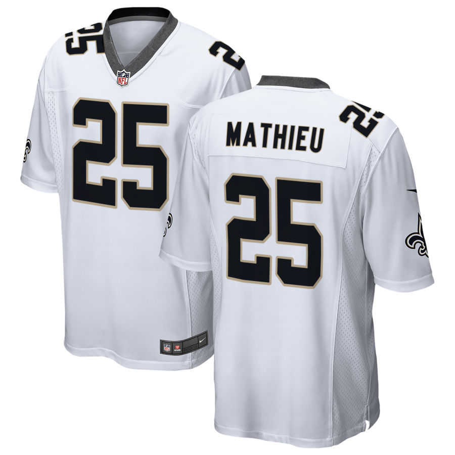 Men's New Orleans Saints #25 Tyrann Mathieu Nike White Away Vapor Limited Jersey