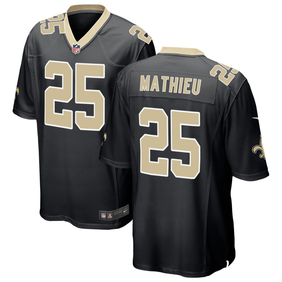 Youth New Orleans Saints #25 Tyrann Mathieu Nike Black Limited Jersey