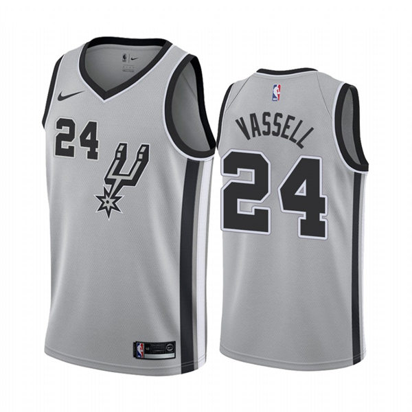 Mens San Antonio Spurs #24 Devin Vassell Nike Silver Statement Edition Swingman Jersey