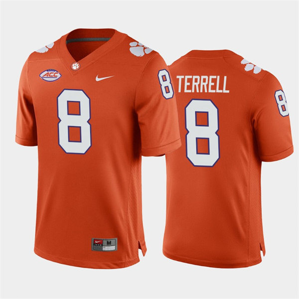 Mens Clemson Tigers #8 A.J. Terrell Nike Orange College Football Game Jersey