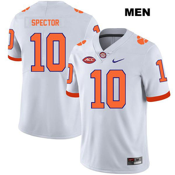 Mens Clemson Tigers #10 Baylon Spector Nike White College Football Game Jersey