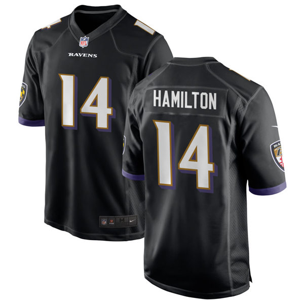Youth Baltimore Ravens #14 Kyle Hamilton Nike Black Alternate Limited Jersey