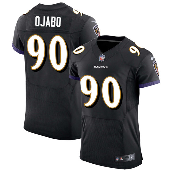 Men's Baltimore Ravens #90 David Ojabo Nike Black Alternate Vapor Limited Player Jersey