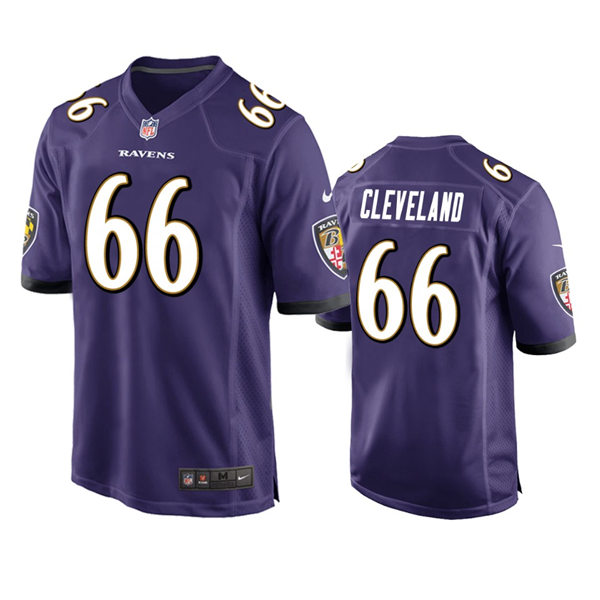 Men's Baltimore Ravens #66 Ben Cleveland Nike Purple Vapor Limited Player Jersey