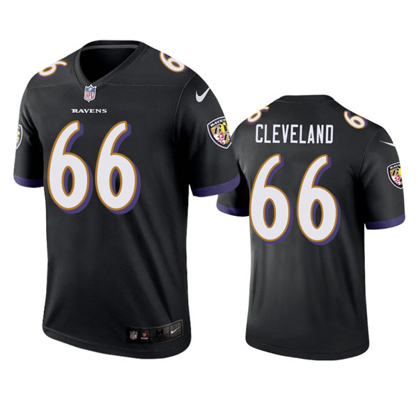 Men's Baltimore Ravens #66 Ben Cleveland Nike Black Alternate Vapor Limited Player Jersey