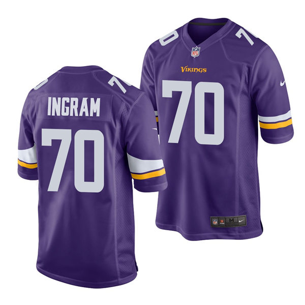 Men's Minnesota Vikings #70 Ed Ingram Nike Purple Vapor Untouchable Limited Jersey