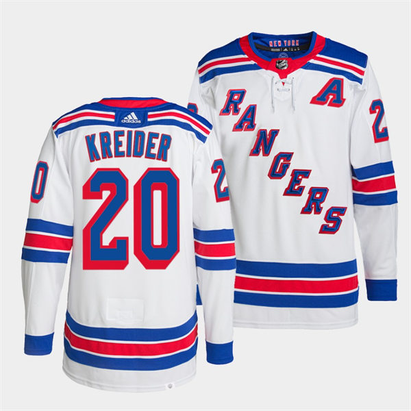 Mens New York Rangers #20 Chris Kreider adidas White Away Primegreen Player Jersey