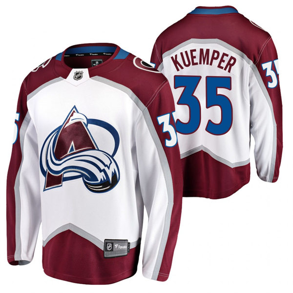 Mens Colorado Avalanche #35 Darcy Kuemper Adidas White Away Premier Player Jersey