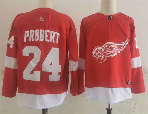 Men's Detroit Red Wings Retired Player #24 Bob Probert Adidas Home Red Jersey