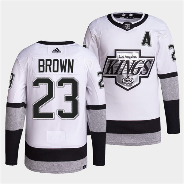 Men's Los Angeles Kings #23 Dustin Brown 2021-22 adidas White Alternate Premier Breakaway Player Jersey