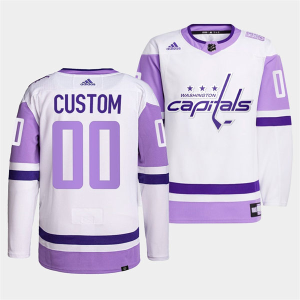 Men's Washington Capitals Custom White Primegreen 2021 Hockey Fights Cancer Jersey