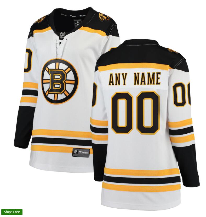 Women's Boston Bruins Custom adidas Away White Premier Jersey