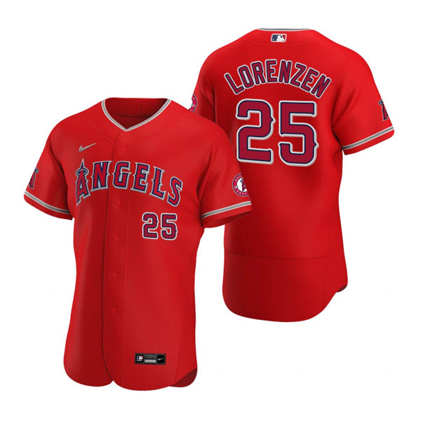 Mens Los Angeles Angels #25 Michael Lorenzen Nike Scarlet Alternate FlexBase Player Jersey