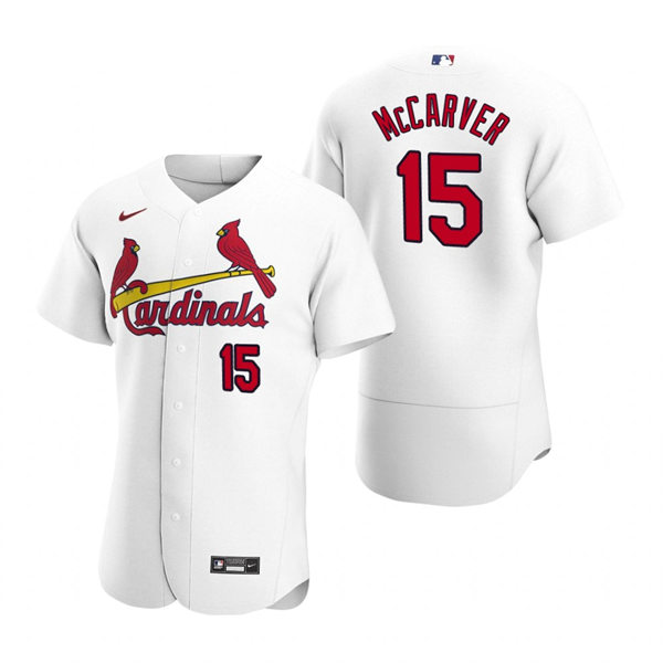 Mens St. Louis Cardinals Retired Player #15 Tim McCarver Nike White Home FlexBase Jersey