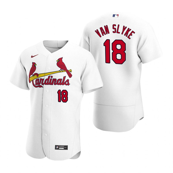 Mens St. Louis Cardinals Retired Player #18 Andy Van Slyke Nike White Home Flex Base Jersey