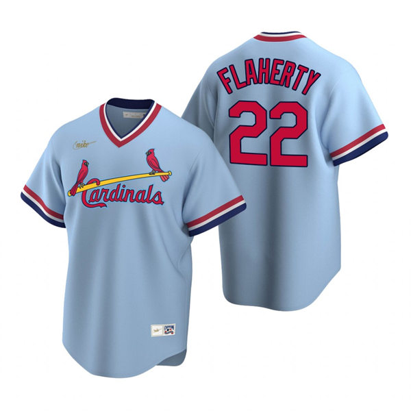 Mens St. Louis Cardinals #22 Jack Flaherty Nike Light Blue Pullover Cooperstown Collection Jersey