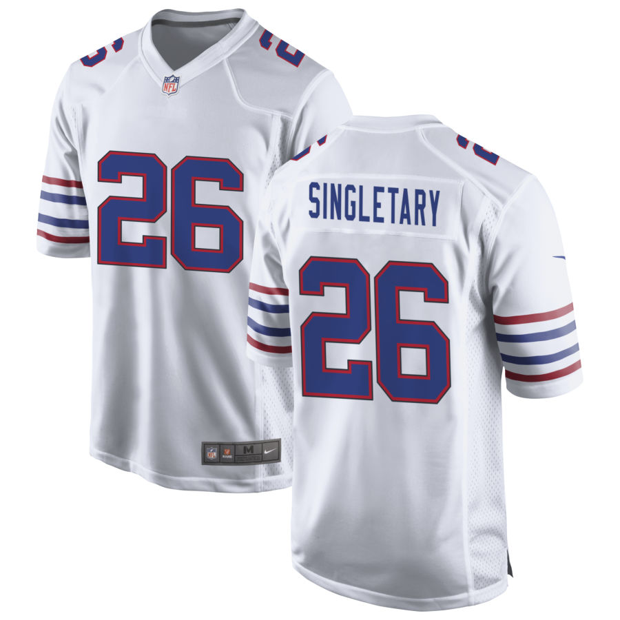 Mens Buffalo Bills #26 Devin Singletary Nike White Alternate Retro Vapor Limited Jersey 