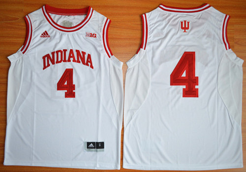 Men's Indiana Hoosiers #4 Victor Oladipo Adidas White College Basketball Alumni Jerseys