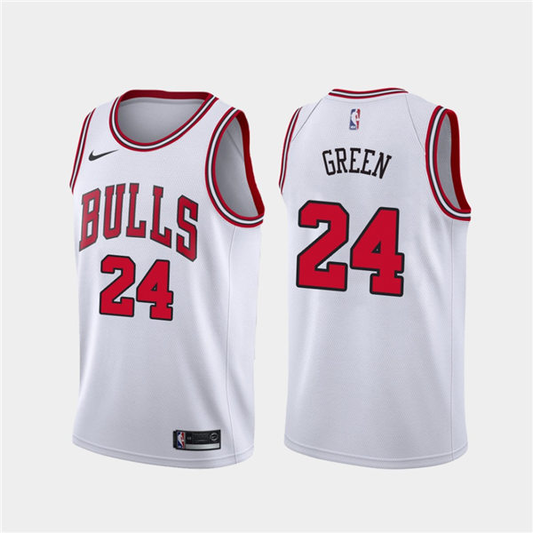 Mens Chicago Bulls #24 Javonte Green Nike White Association Edition Jersey
