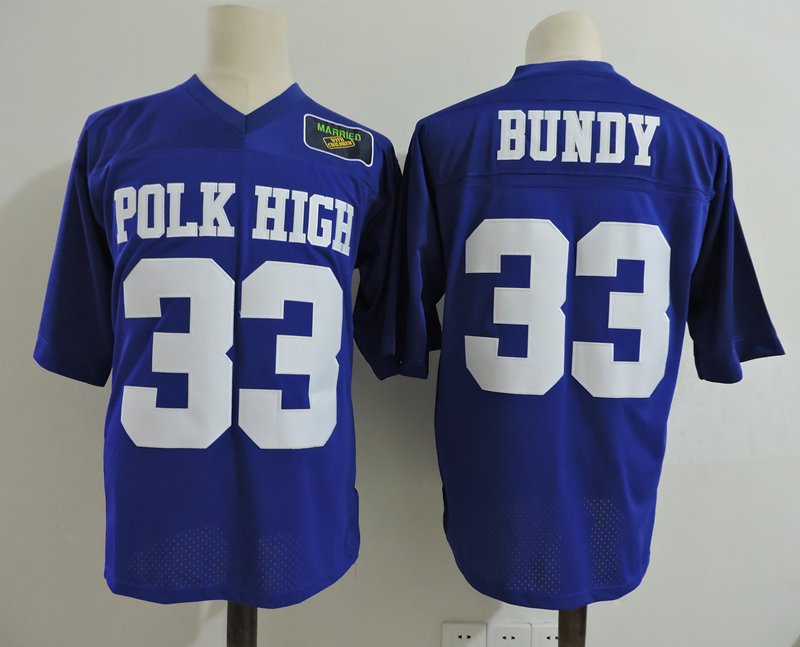 Men's Married... with Children #33 Al Bundy Blue Polk High Football Jersey with Patch