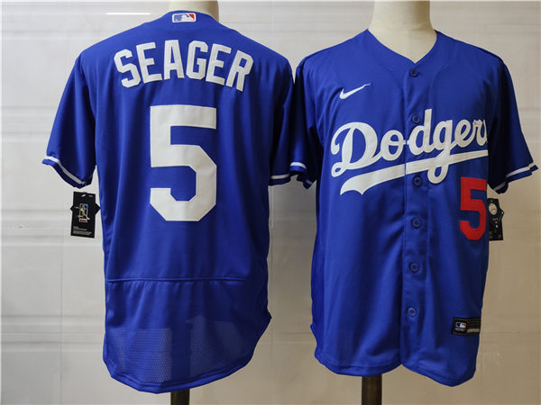 Mens Discount Los Angeles Dodgers Jersey #5 Corey Seager Nike Royal Alternate FlexBase Jersey