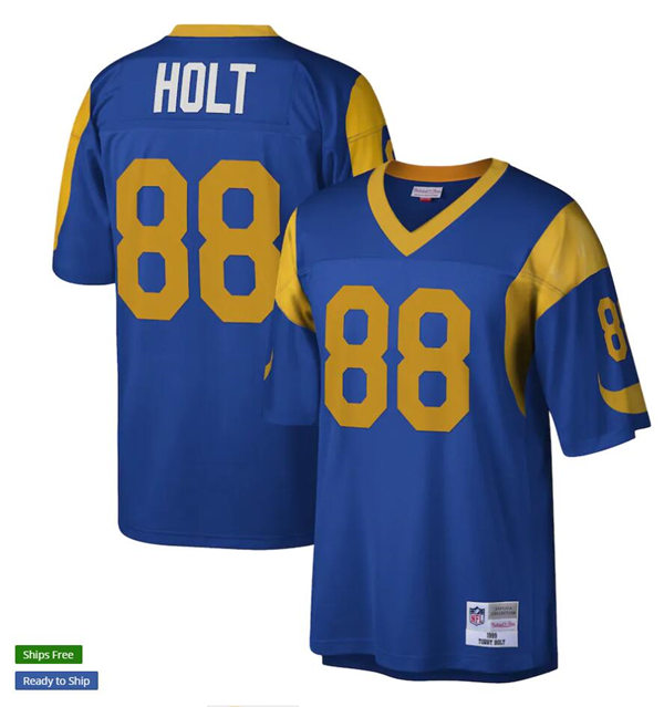 Mens St. Louis Rams #88 Torry Holt Mitchell & Ness Royal 1999 Legacy Throwback Jersey