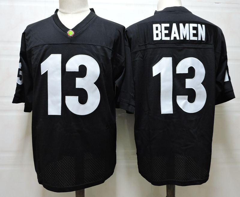 Men's The Any Given Sunday Movie #13 WILLIE BEAMEN Black  Football Jersey