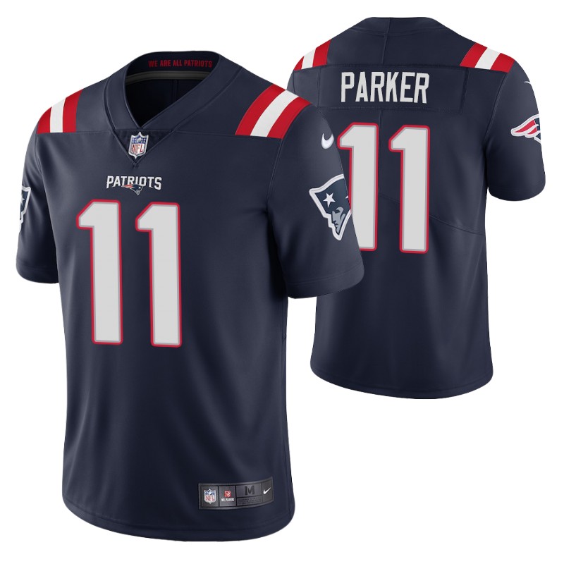 Mens New England Patriots #11 DeVante Parker Nike Navy Vapor Untouchable Limited Jersey